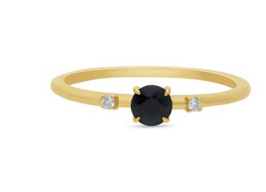 9ct Yellow Gold Topaz & Diamond Ring