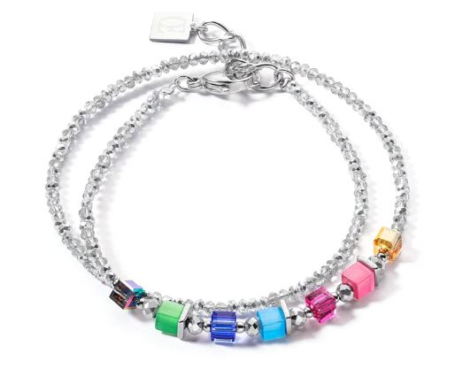 JOYFUL COLOURS WRAP BRACELET SILVER RAINBOW 4564/30_1500