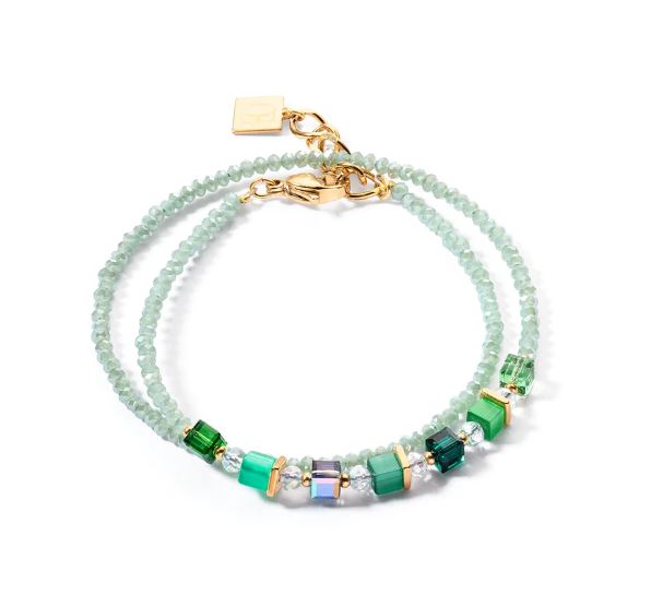 JOYFUL COLOURS WRAP BRACELET GOLD GREEN 4564/30_0500