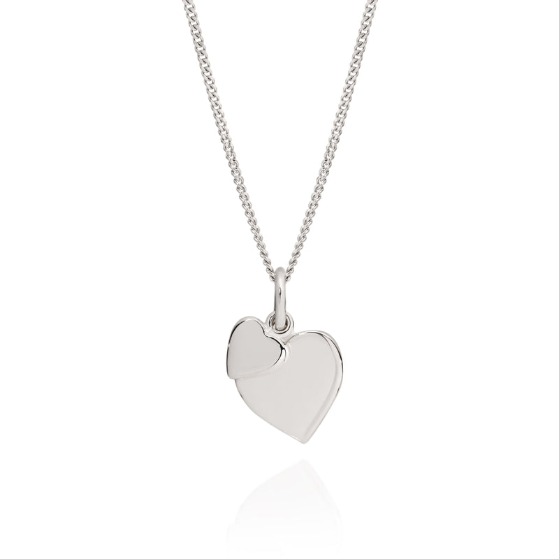 Silver double heart pendant