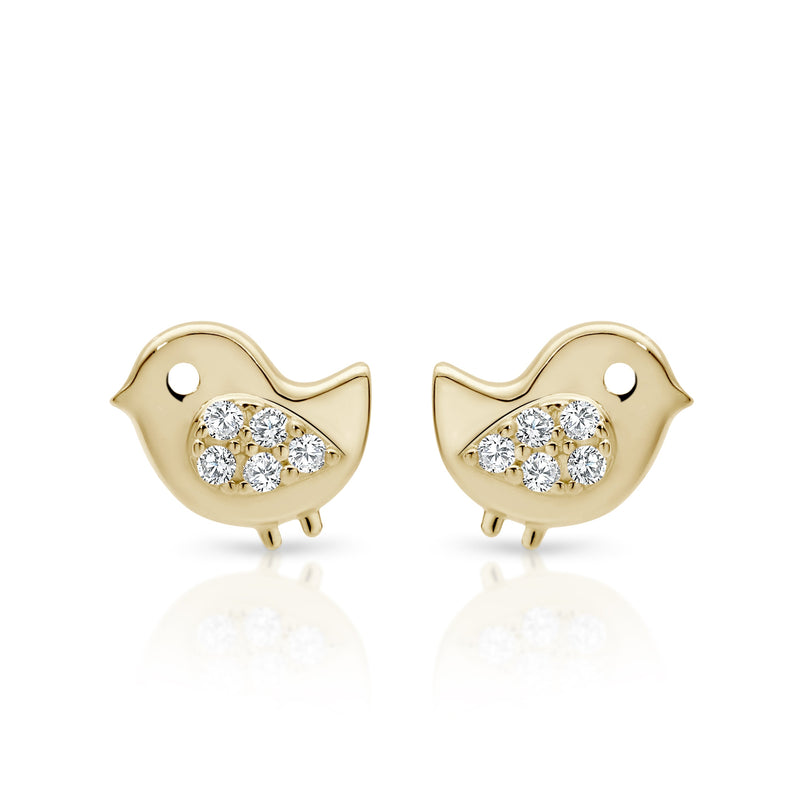 9ct gold bird studs