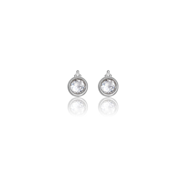 Diamonds by Georgini Natural Topaz and Two Natural Diamond April Earrings Silver