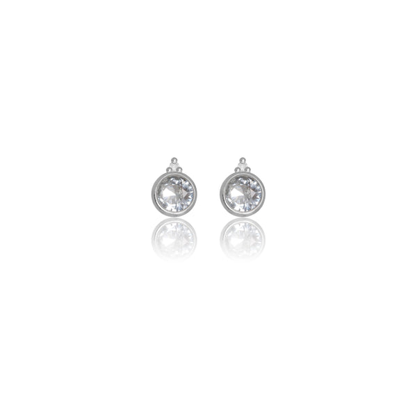 Diamonds by Georgini Natural Aquamarine and Two Natural Diamond March Earrings Silver