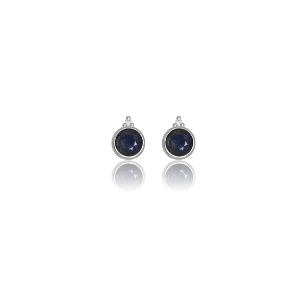 Diamonds by Georgini Natural Sapphire and Two Natural Diamond September Earrings Silver