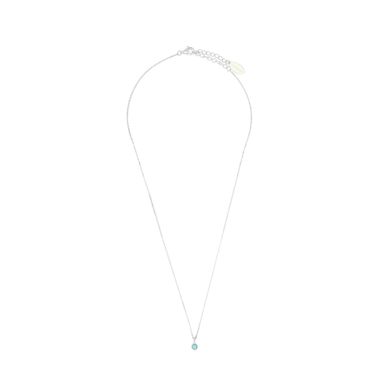 Diamonds by Georgini Natural Turquoise and Diamond December Pendant Silver