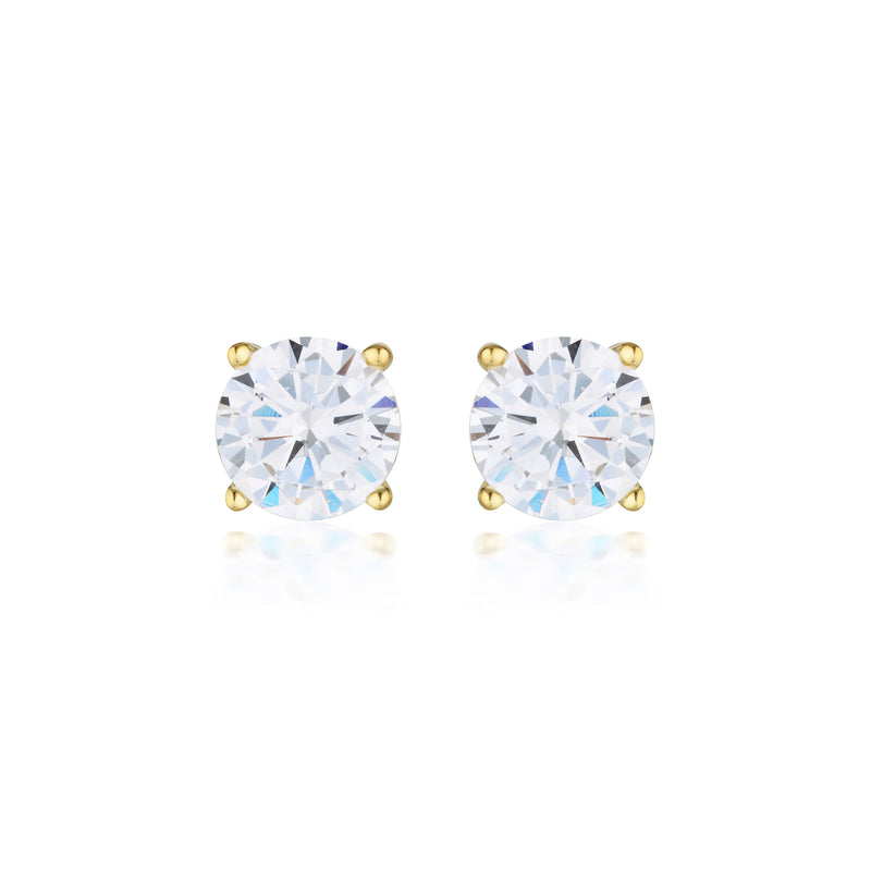 Georgini Moissanite Studs 2.00ct in 9ct Yellow Gold