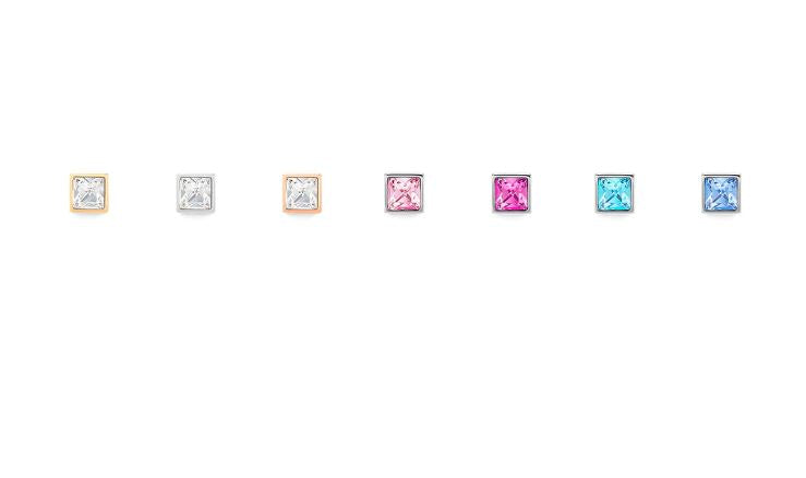 BRILLIANT SQUARE STUD EARRINGS WITH CRYSTALS 0500/21_1817 - CRYSTAL STAINLESS STEEL
